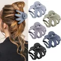 Matte large shark hair claw clips in five Morandi colors for thick hair styling - Soft Tone Matte Hair Claws