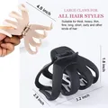 Matte black and beige 4-inch large claw clips for thick hair set of two - Black