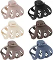 Set of 6 matte octopus hair claws in assorted Morandi colors for minimalist styling - Blue