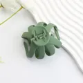 Matte dark green octopus claw clip for thick hair with a frosted finish on white background - Matte Green