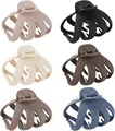 Set of 6 matte octopus hair claw clips in assorted neutral Morandi colors for women - Six Color Matte Hair Claws