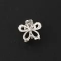 Elegante zilveren mini haarklem van legering met een hol vijfbladig bloemmotief - Zilver