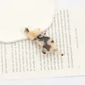 Pince à cheveux chat en acétate avec motif écaille de tortue et détails dorés - Ambre Clair