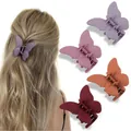 Haarklammer-Set mit matten Schmetterlingen in Violett, Rosa, Orange und Weinrot - Lila Rosa Orange Rot Kombi