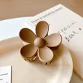 Minimalist matte flower hair claw clip in warm coffee brown with petal shape design - Flower Style (14#) / Dark Coffee