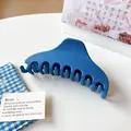 Matte dark blue claw clip with twisted design and multi-tooth grip for hair styling - 4# Dark Blue Oval