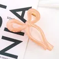 Molletta per capelli a fiocco rosa da 13cm in resina traslucida con molla dorata - Arancione