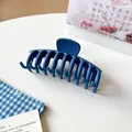 Matte deep blue large hair claw clip with twisted geometric design for women - 14# Deep Blue Dragon Bone
