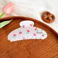 Pinza per capelli bianca opaca con motivo a ciliegie rosa e design francese - Semicerchio