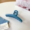 Matte Klein blue large hair claw clip with minimalist geometric design for thick hair - Light Blue Large Round
