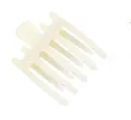 Pince à cheveux moderne blanc crème mat avec grand design creux à cinq dents - Blanc Mat