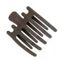 Pince à cheveux marron foncé mat avec grand design creux à plusieurs dents - Café Foncé Mat