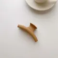 Minimalist matte caramel brown geometric shark hair claw clip in a high-quality finish - Large Arc Style (12#) / Dark Coffee