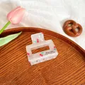 Pinza per capelli quadrata con ciliegie rosa e scritta Barrette La France in PC opaco - Quadrato Piccolo