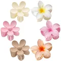 Lot de 6 pinces à cheveux fleurs de frangipanier colorées mates et translucides - Combinaison Mate et Translucide (Lot Dix)