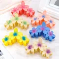 Lot de six pinces à cheveux fleur de frangipanier dégradées aux couleurs vives et variées - Triple Frangipanier Dégradé (Lot Quatorze)