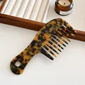 Vintage Haarkamm mit breiten Zinken und Schildpattmuster für lockiges Haar - Leopardenprint