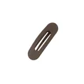 Pince à cheveux ovale café foncé mat avec un design creux et minimaliste - Marron