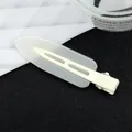 Barrette à cheveux en acrylique blanc translucide avec base métallique pour usage quotidien - Blanc Lait