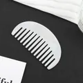 Semicircle wide-tooth hair comb in pearlescent white acetate with marble texture - Mermaid Color