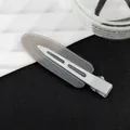 Pince à cheveux minimaliste en acrylique gris gel avec base en métal pour le coiffage - Gris