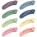 Lot de 8 grandes pinces à cheveux mates aux couleurs Morandi avec fini antidérapant - Mélange Multicolore Style Un