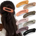 Lot de 9 barrettes à cheveux ovales mates aux couleurs Morandi pour femmes - Morandi Color Assortment