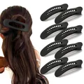 Lot de 8 grandes pinces à cheveux noir mat pour coiffage de cheveux longs femmes - Pack Multiple Noir Mat