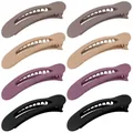 Lot de 8 barrettes à cheveux mates type bec de canard en gris, sable, violet et noir - Sélection Morandi Mate