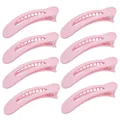 Lot de 8 grandes pinces à cheveux roses mates avec design incurvé antidérapant - Collection Pinces à Cheveux Roses