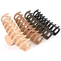 Lot de 4 pinces à cheveux géométriques mates aux tons beige, café et noir élégants - Style Mat Tons Terre (Ensemble Nu)