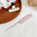 Peigne à queue en acétate rose marbré avec dents fines pour coiffure antistatique - Lavande