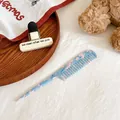 Peigne à queue en acétate marbré bleu et rose pour le coiffage professionnel des cheveux - Bleu Pâle