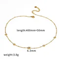 Elegante Halskette aus 18 Karat vergoldetem Edelstahl mit feinen runden Zirkonia-Akzenten - Runder Strass-Stil (TN3717)