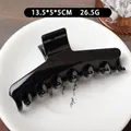 Glänzende schwarze Haarklammer aus Kunststoff für Damen, große 13,5 cm Spange - Schwarz
