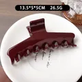 Große dunkelrote Vintage Haarklammer aus Harz, 13,5 cm Hai-Clip für elegantes Styling - Rot