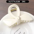 Molla per capelli a fiocco in plastica beige crema con robusta molla metallica - Bianco