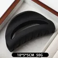 Matzwarte halfronde holle haarklem van zachte siliconen voor dames formaat 10cm - Mat zwart