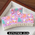 Large purple Christmas hair claw clip with festive Santa and reindeer print patterns - Santa Claus