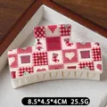 Christmas hair claw clip with red and white plaid pattern and festive socks design - Button