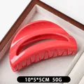 Glossy red semicircular hollow claw clip for women made of premium materials - Glossy Coral