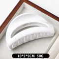 Minimalist matte white semi-circular shark hair claw clip in 10x5cm large size - Glossy Pure White