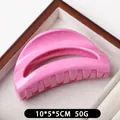 Minimalist glossy pink hollow semicircular hair claw clip for women in 10x5x5cm size - Glossy Pink