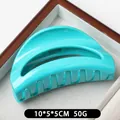 Minimalist matte turquoise hollow semicircle hair claw clip for women 10cm - Glossy Sea Blue