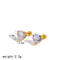 Dettaglio degli orecchini a lobo a cuore da 8,8 mm, peso 2,2 g, montatura oro - Stile Cuore (TE60761-HT)