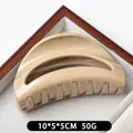 Minimalist semi-circular hollow hair claw clip in elegant matte beige finish - Glossy Khaki
