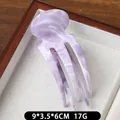 Pince à cheveux à quatre dents avec motif de marbre violet et texture élégante - Mauve Clair