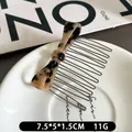 Tortoiseshell acetate bow hair comb with metal teeth for non-slip styling and碎发 control - Light Tortoiseshell