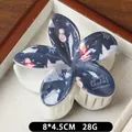 Pince à cheveux fleur bleue motif Père Noël et flocons de neige pour Noël, 8x4.5cm - Père Noël Fond Bleu