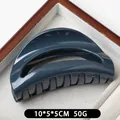 Minimalist glossy dark blue semicircular hair claw clip for women in 10x5x5cm size - Glossy Navy Blue